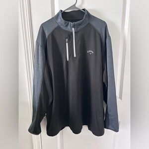 Callaway Dark Heather Gray & Charcoal Quarter-Zip Pullover
